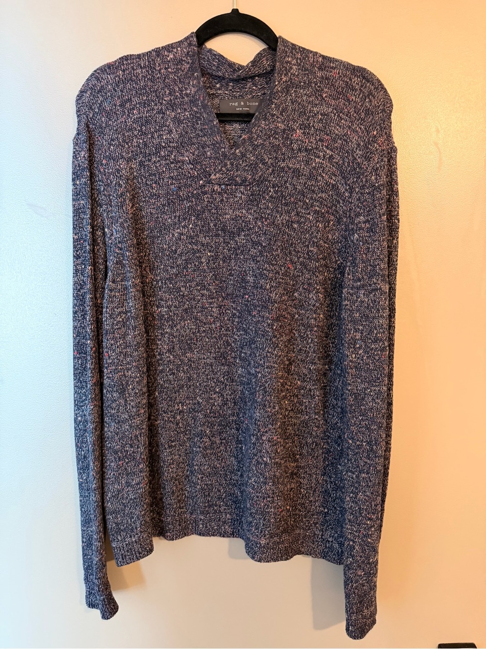 rag & bone Blue Speckled V-Neck Sweater